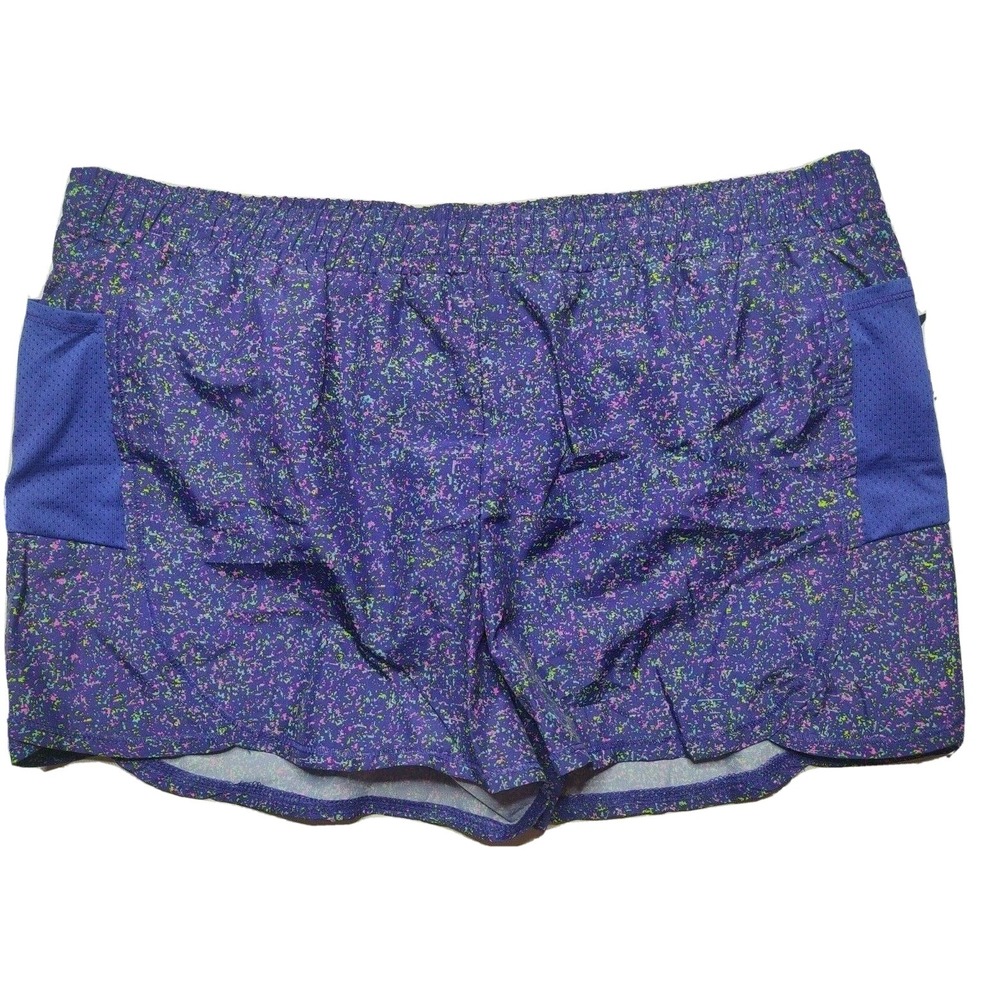 Xersion Juniors Plus Large Purple Texture Lined Quick-Dri Athletic Shorts NEW
